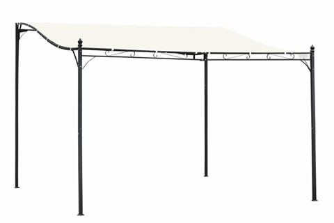 Petworth Cream Canopy Metal Wall Pergola Gazebo Awning