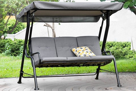 Nunnington Grey 3-Seater Outdoor Garden Swing Chair