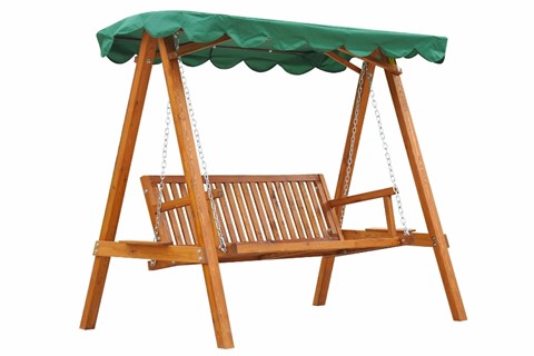 Scotney 3 Seater Garden Swing Chair With Green Canopy