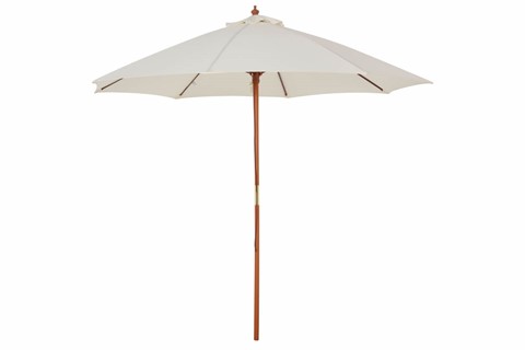 Luna White 2.5m Wooden Garden Parasol