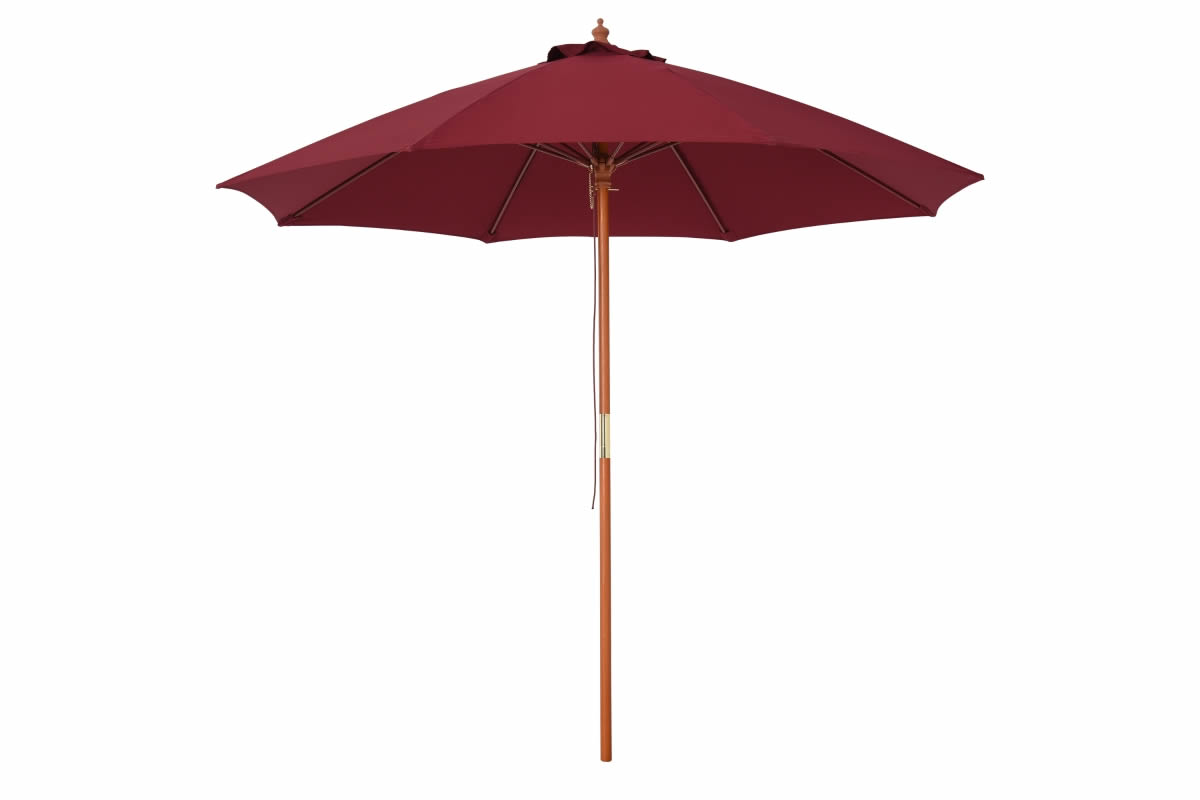 View Red Polyester Fabric 25 Meter Garden Parasol Rope Pulley Mechanism 38mm Wooden Pole With 6 Ribs Luna information