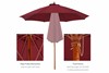 Luna 2.5m Wooden Garden Parasol