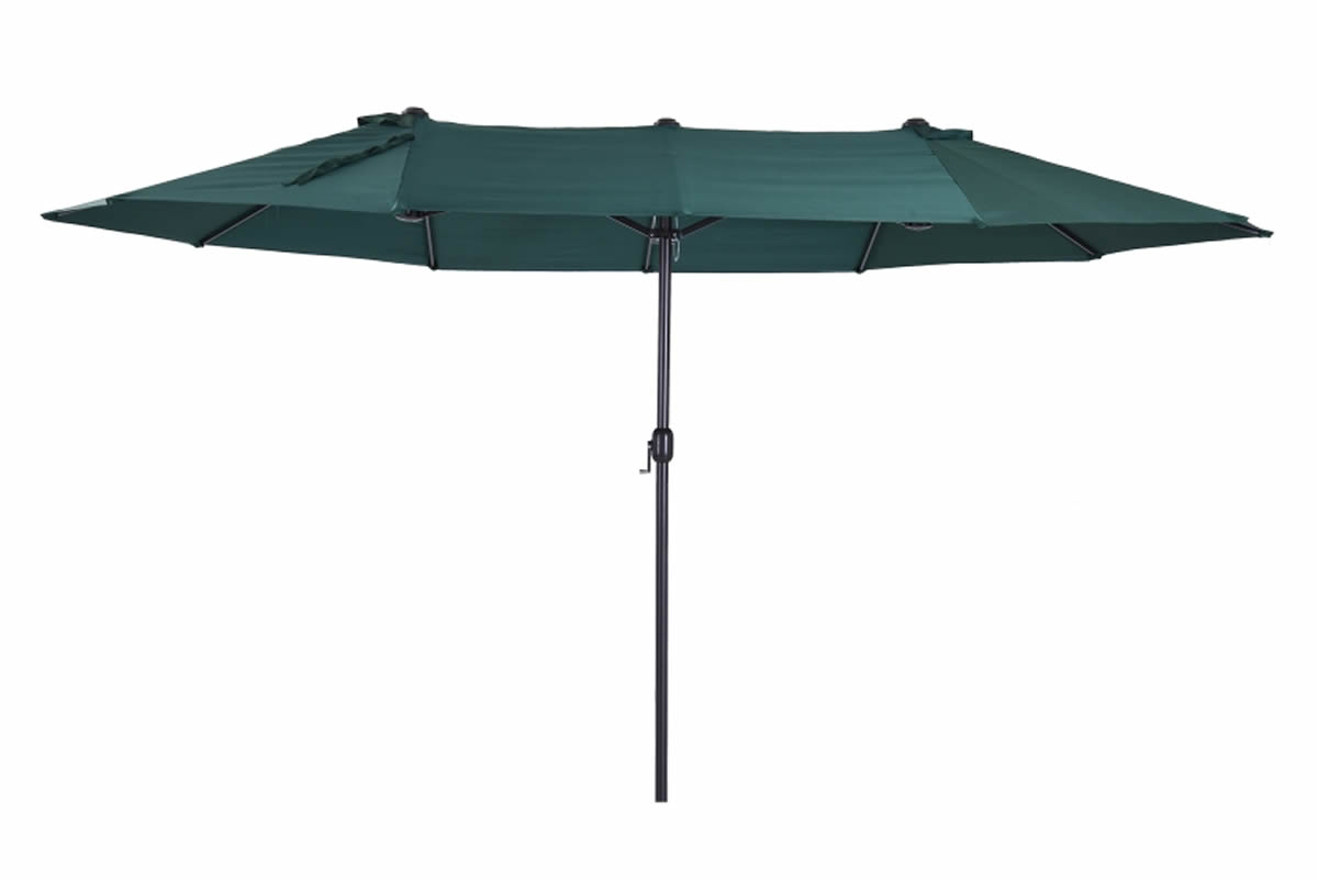 View Green 46 Meter Polyester Fabric Garden Canopy Parasol Crank Tilt System Weather Proof Coating UPF Protective 38mm Pole 12 Ribs Balfour information