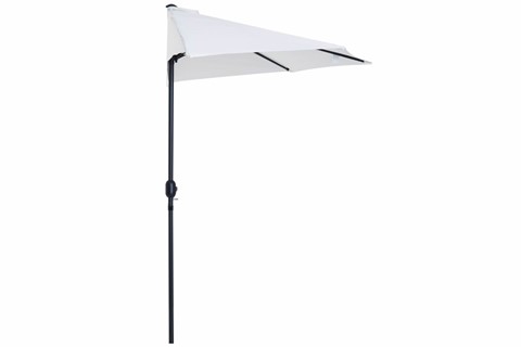 Kelburn White  3m Half Round Parasol Umbrella