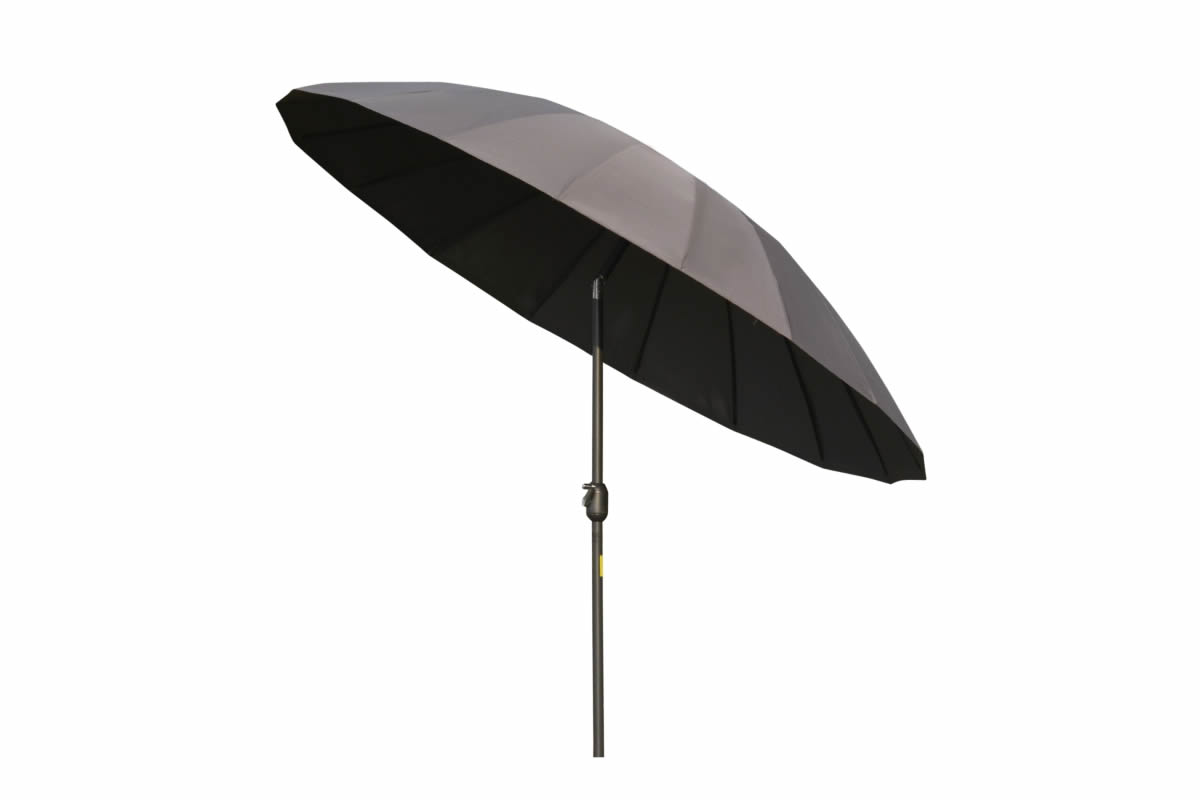 View Grey 25m Fabric Canopy Garden Parasol Umbrella Free Standing With Crank And Tilt System Holds 38mm Pole Rib Protection Air Vent Jinan information