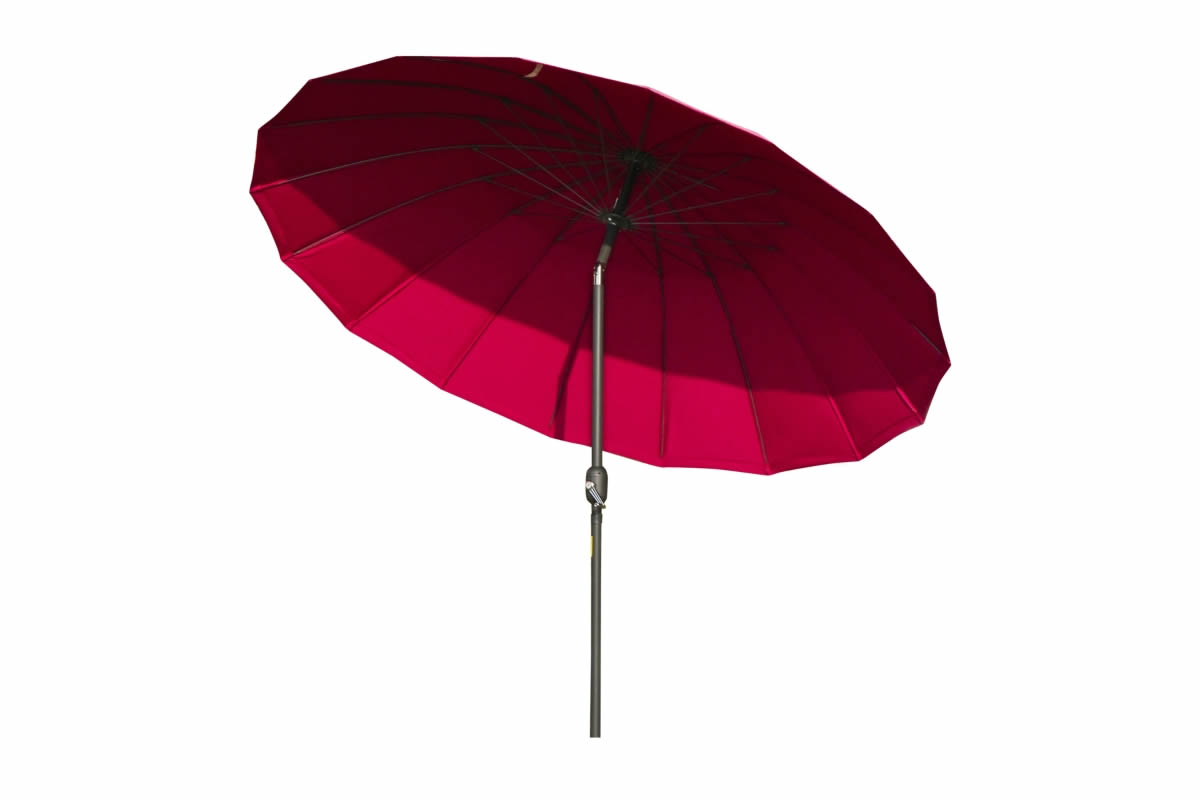 View Red 25m Fabric Canopy Garden Parasol Umbrella Free Standing With Crank And Tilt System Holds 38mm Pole Rib Protection Air Vent Jinan information