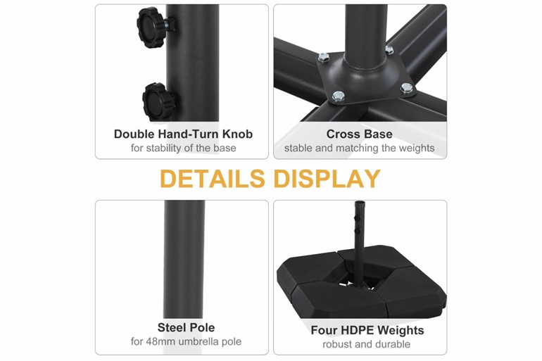 Four Part Fillable Parasol Base