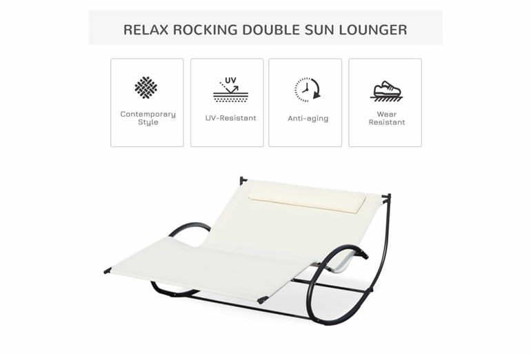 Elvaston Double Fabric Garden Lounger