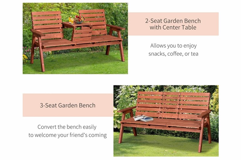 Coniston Wooden 2-3 Seater Garden Bench