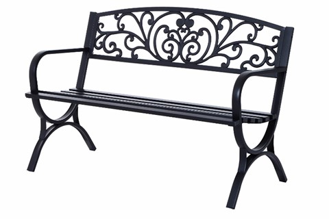 Wimpole Black Two Seater Metal Garden Bench