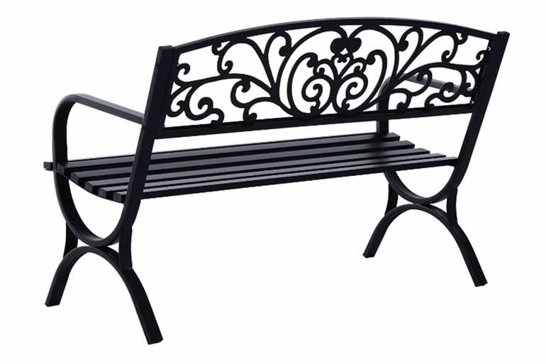 Wimpole Black Two Seater Metal Garden Bench