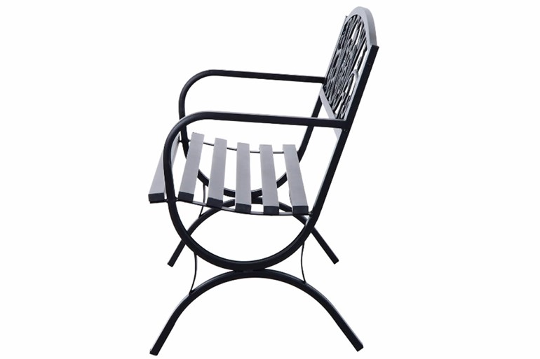 Wimpole Black Two Seater Metal Garden Bench