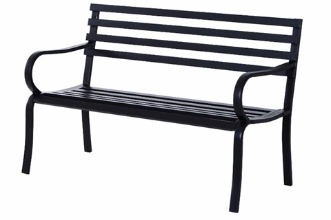 Aston Black Metal 2 Seater Garden Bench