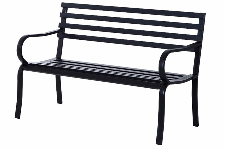 Aston Black Metal 2 Seater Garden Bench