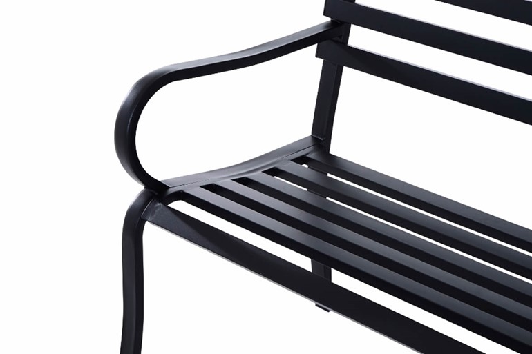 Aston Black Metal 2 Seater Garden Bench