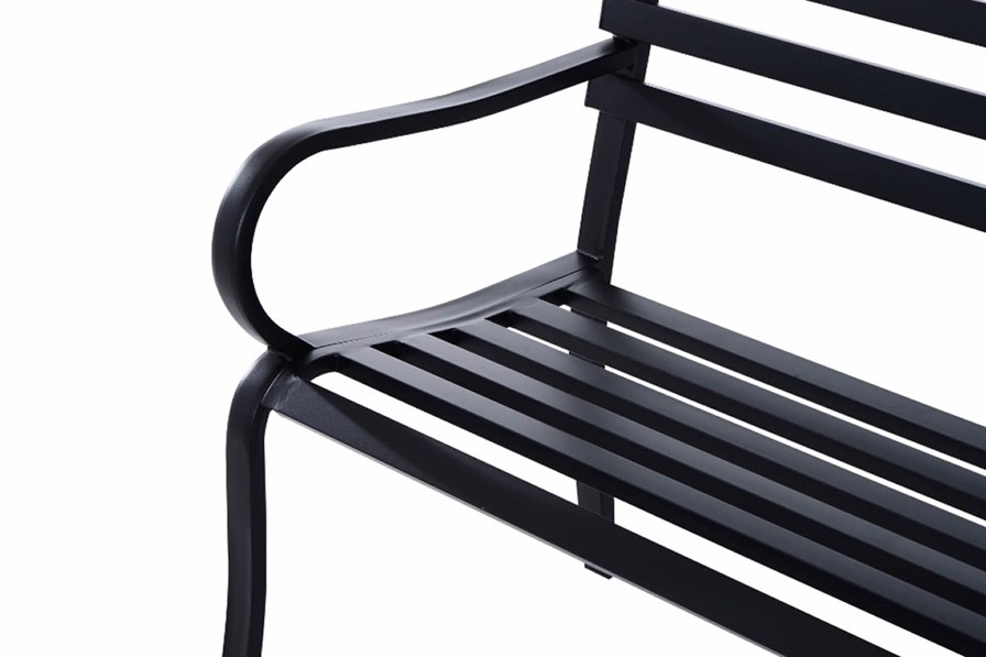 Aston Black Metal 2 Seater Garden Bench