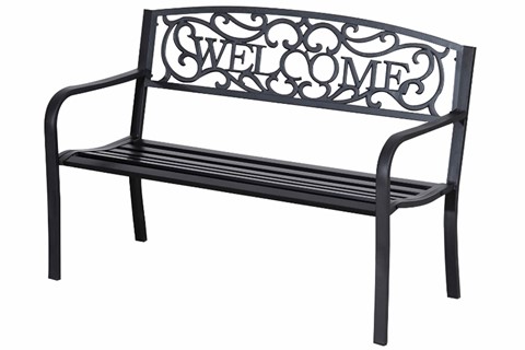 Winslow Black Metal 2 Seater Garden Bench