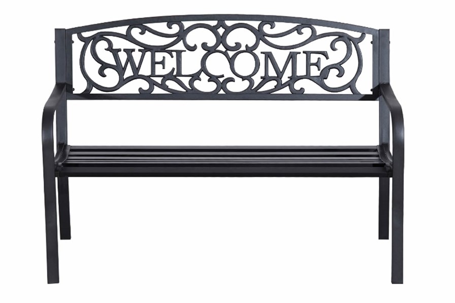 Winslow Black Metal 2 Seater Garden Bench