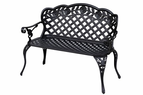 Woburn Black Cast Aluminium Garden Bench