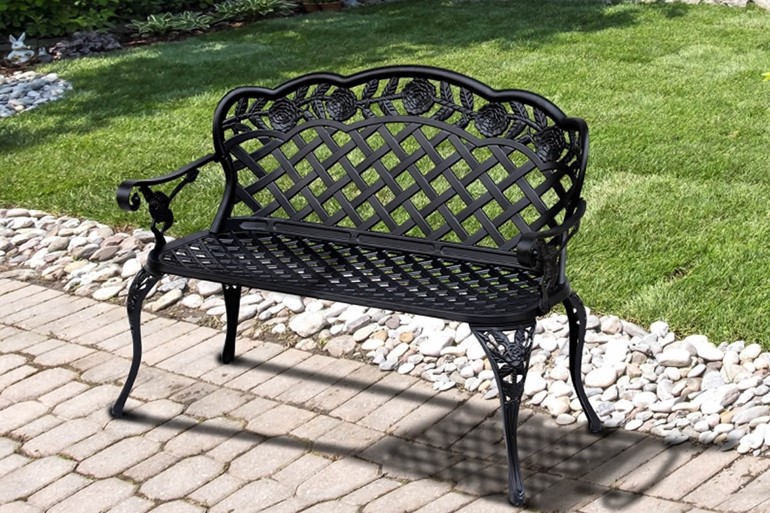 Woburn Black Cast Aluminium Garden Bench