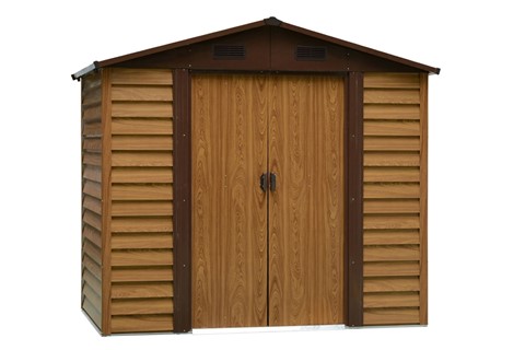 Broadford Metal Slatted Shed - Oak Effect 