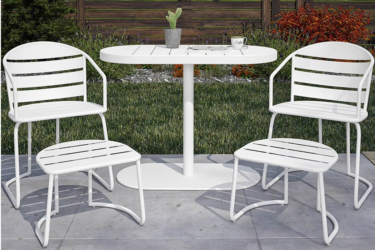 View Metro Metal Bistro Set 5 Piece Retro Style 3 Colours Dorel information