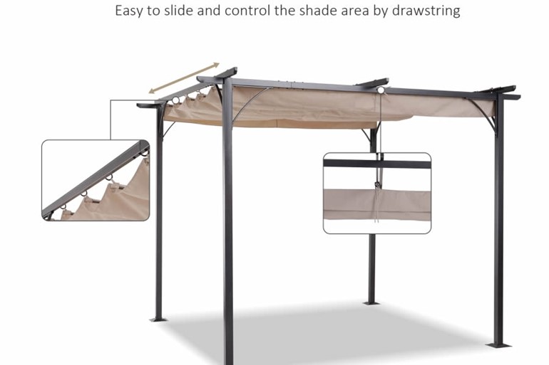 Paxford Retractable Canopy Metal Pergola