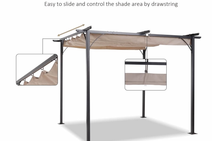 Paxford Retractable Canopy Metal Pergola