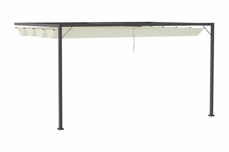 Broadway Wall Mounted Retractable Canopy Metal Pergola