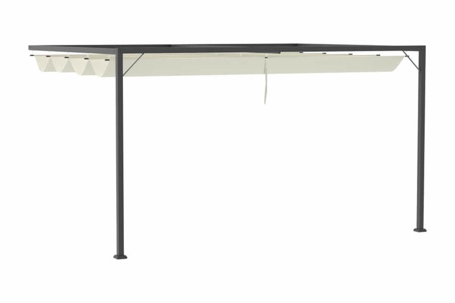 Broadway Wall Mounted Retractable Canopy Metal Pergola