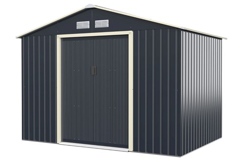 9.0ft x 6.4ft Outdoor Storage Shed with 4 Vents and Double Sliding Door