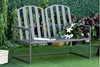 Bexton Grey Metal 2 Seater Garden Bench