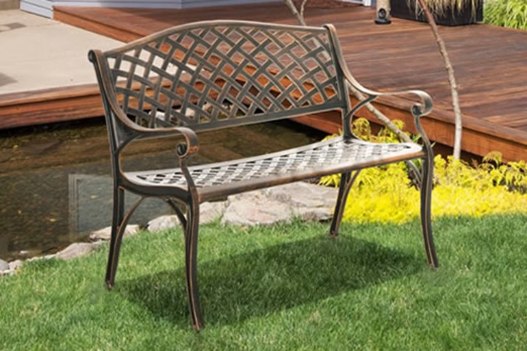 Oakham Cast Aluminium 2 Seater Garden Bench