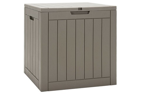 Brown Outdoor Storage Box With Handles & Lockable Lid
