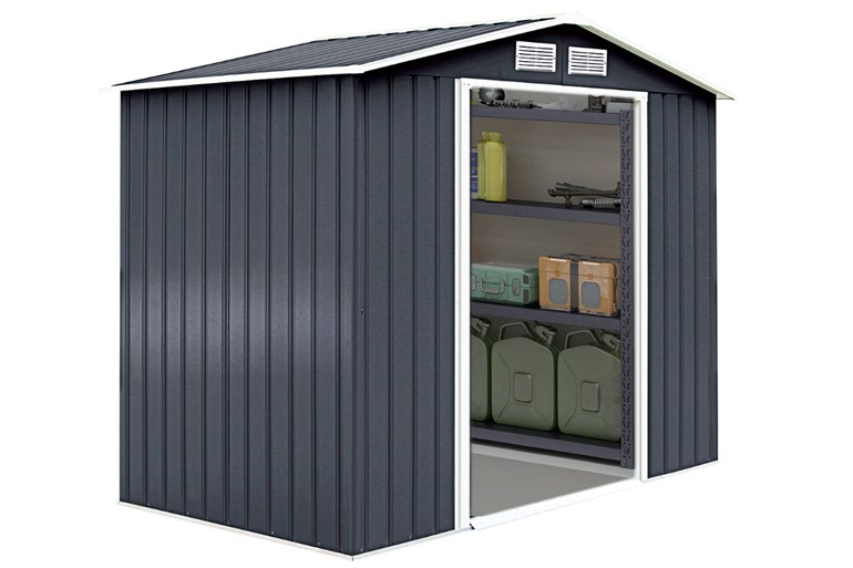 Perth Galvanized Two Door Metal Garden Shed