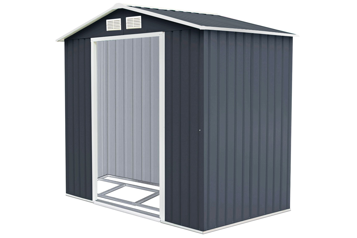 View 70ft x 40ft Galvanized Metal Two Lockable Sliding Doors Metal Garden Shed Twin Vents For Air Circulation WaterResistant Material information