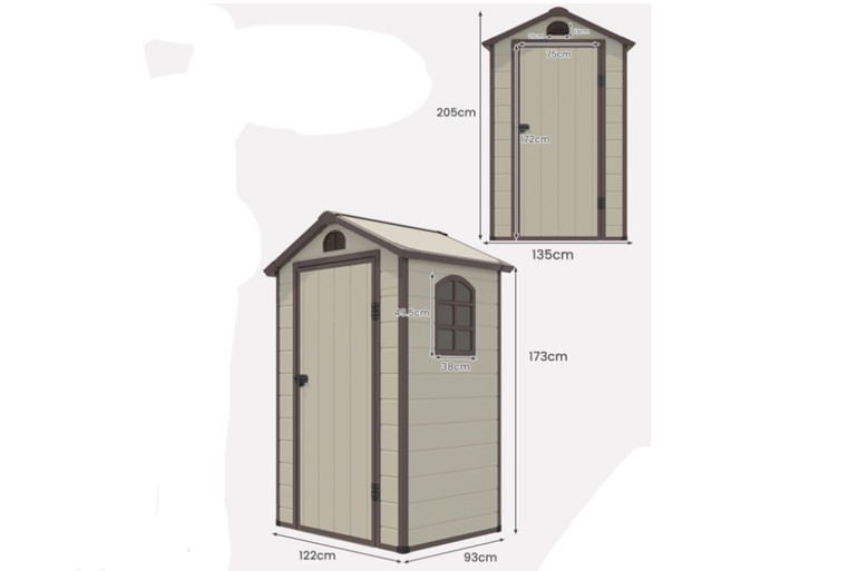 Melbourne Outdoor Storage Shed With Lockable Door Window and Air Vents