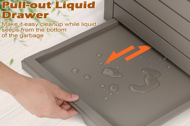 Clutton Large Storage Bin With Lid And Pull-Out Liquid Tray