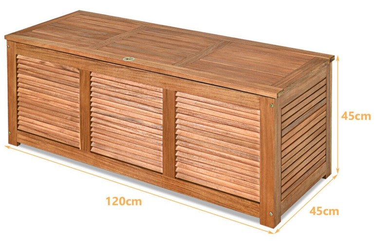 Radley 180L Acacia Wood Deck Box With Flexible Hinges And Handle