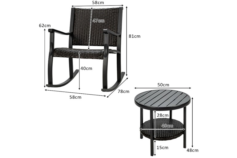 Lockington Rocking Chair Set With Coffee Table