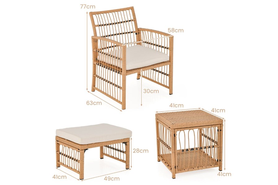 Tollerton Rattan Set With Footrests & Coffee Table