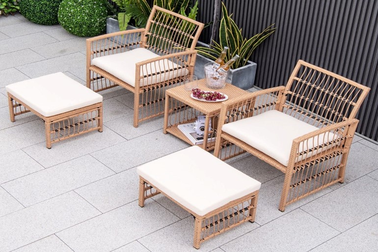 Tollerton Rattan Set With Footrests & Coffee Table