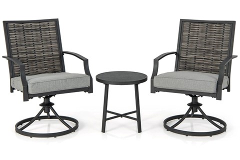 Hemington Patio Swivel Chair Set with Coffee Table