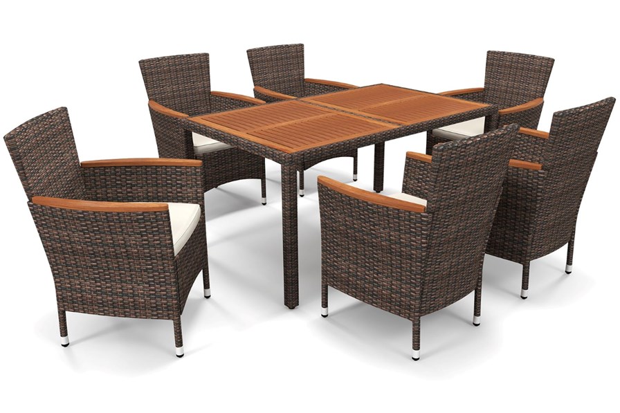Pinch or double click to zoom Corsica 6 Seater Rattan Dining Set