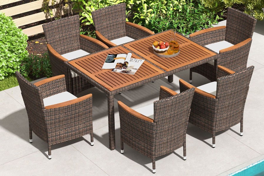Pinch or double click to zoom Corsica 6 Seater Rattan Dining Set