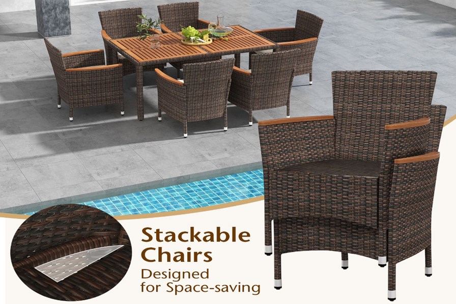 Pinch or double click to zoom Corsica 6 Seater Rattan Dining Set