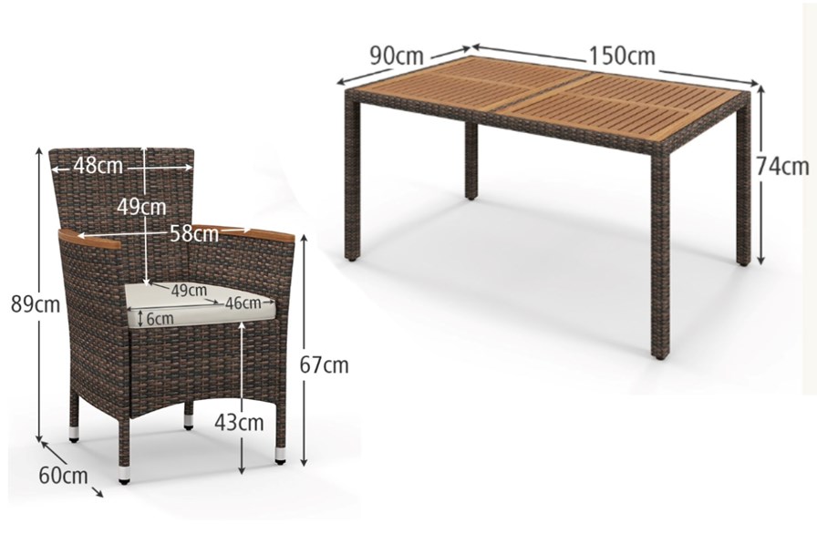 Pinch or double click to zoom Corsica 6 Seater Rattan Dining Set