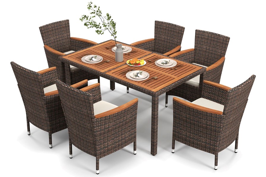 Pinch or double click to zoom Corsica 6 Seater Rattan Dining Set