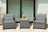 Rattan Set with Solid Tempered Glass Tabletop and Heavy-Duty Steel Frame
