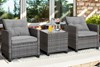 Rattan Set with Solid Tempered Glass Tabletop and Heavy-Duty Steel Frame